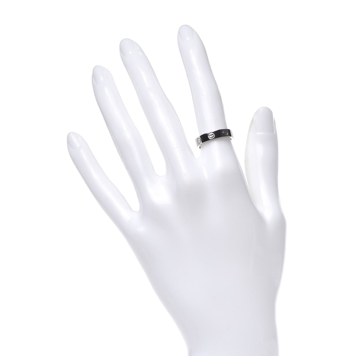 18K White Gold Diamond 4mm LOVE Wedding Band Ring 50 5.25