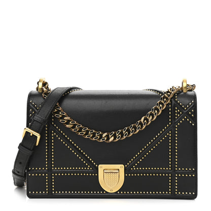 Christian Dior Lambskin Studded Medium Diorama Flap Bag Black 1 of 17