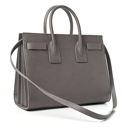 Saint Laurent Grained Calfskin Small Sac De Jour Fog 2 of 9