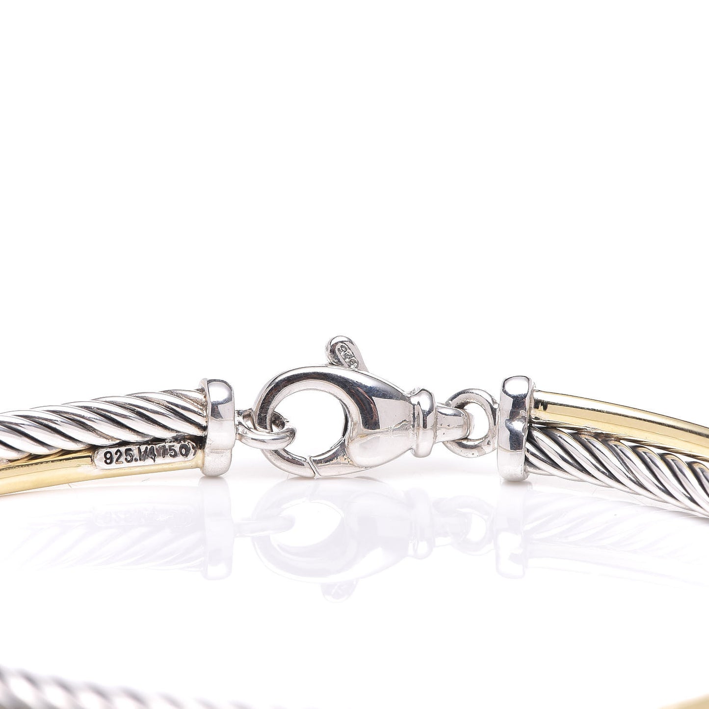 Sterling Silver 18K Yellow Gold 3mm Crossover Bracelet
