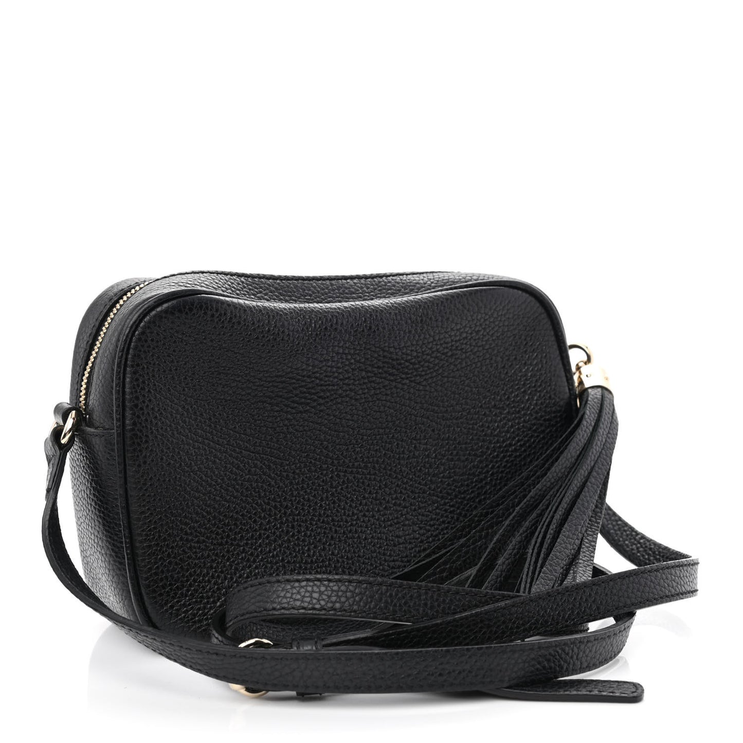 Pebbled Calfskin Small Soho Disco Bag Black