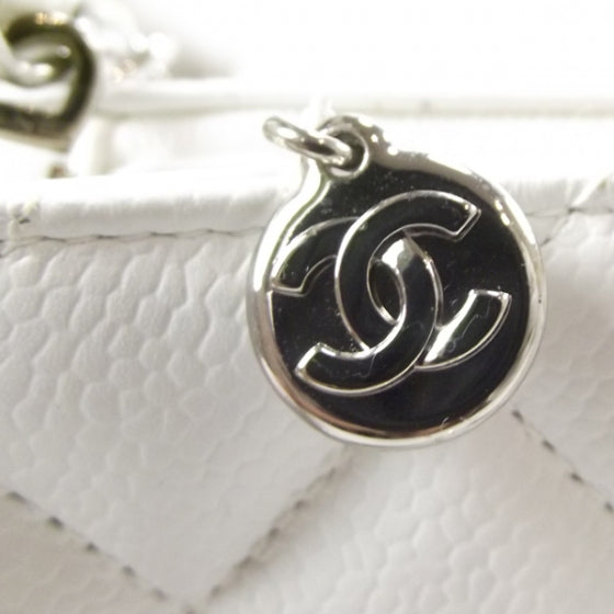 Caviar Quilted Mini Flap White