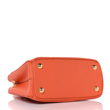 Prada Saffiano Mini Galleria Double Zip Tote Papaya 4 of 8