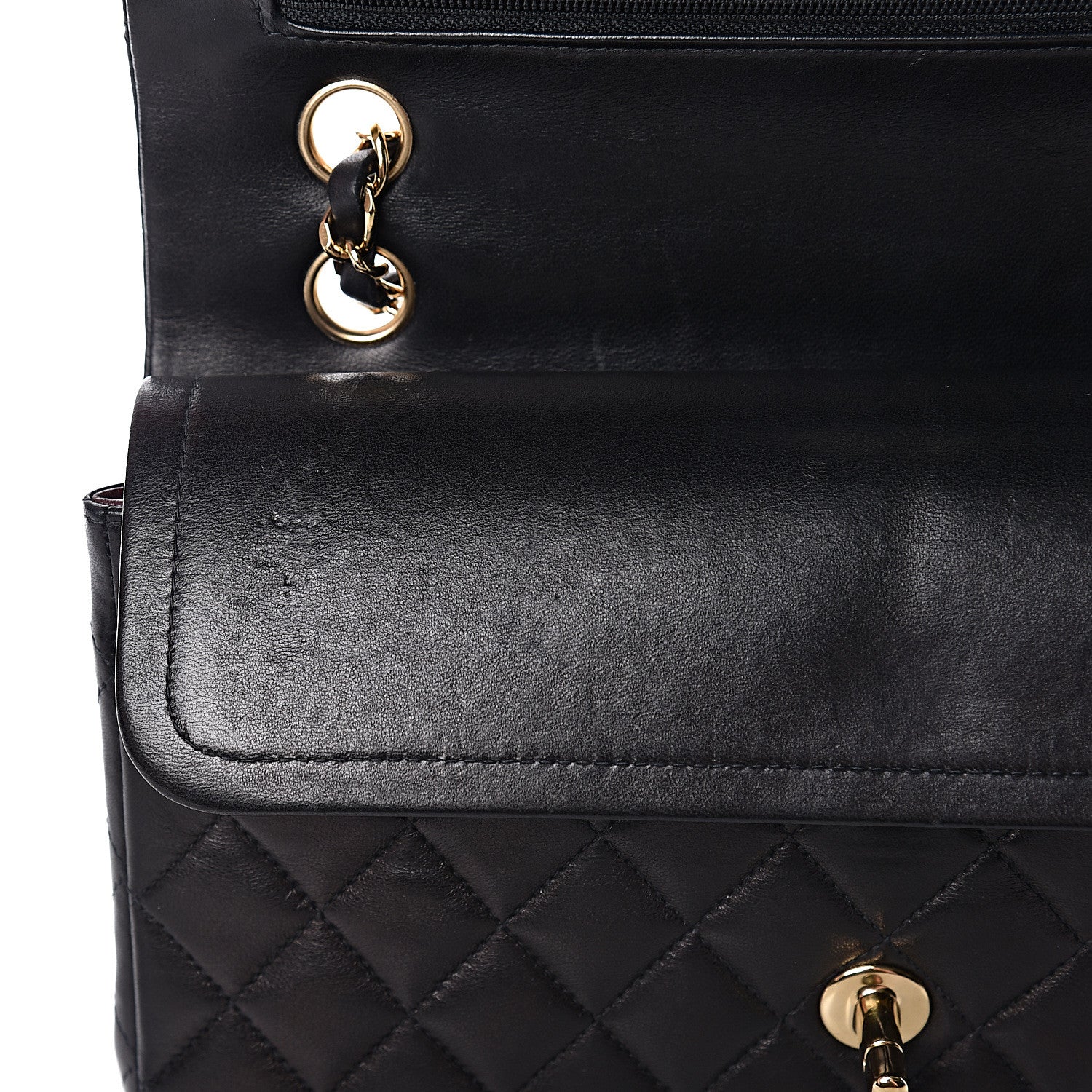 Chanel Lambskin Quilted Medium Double Flap Black 11 of 16