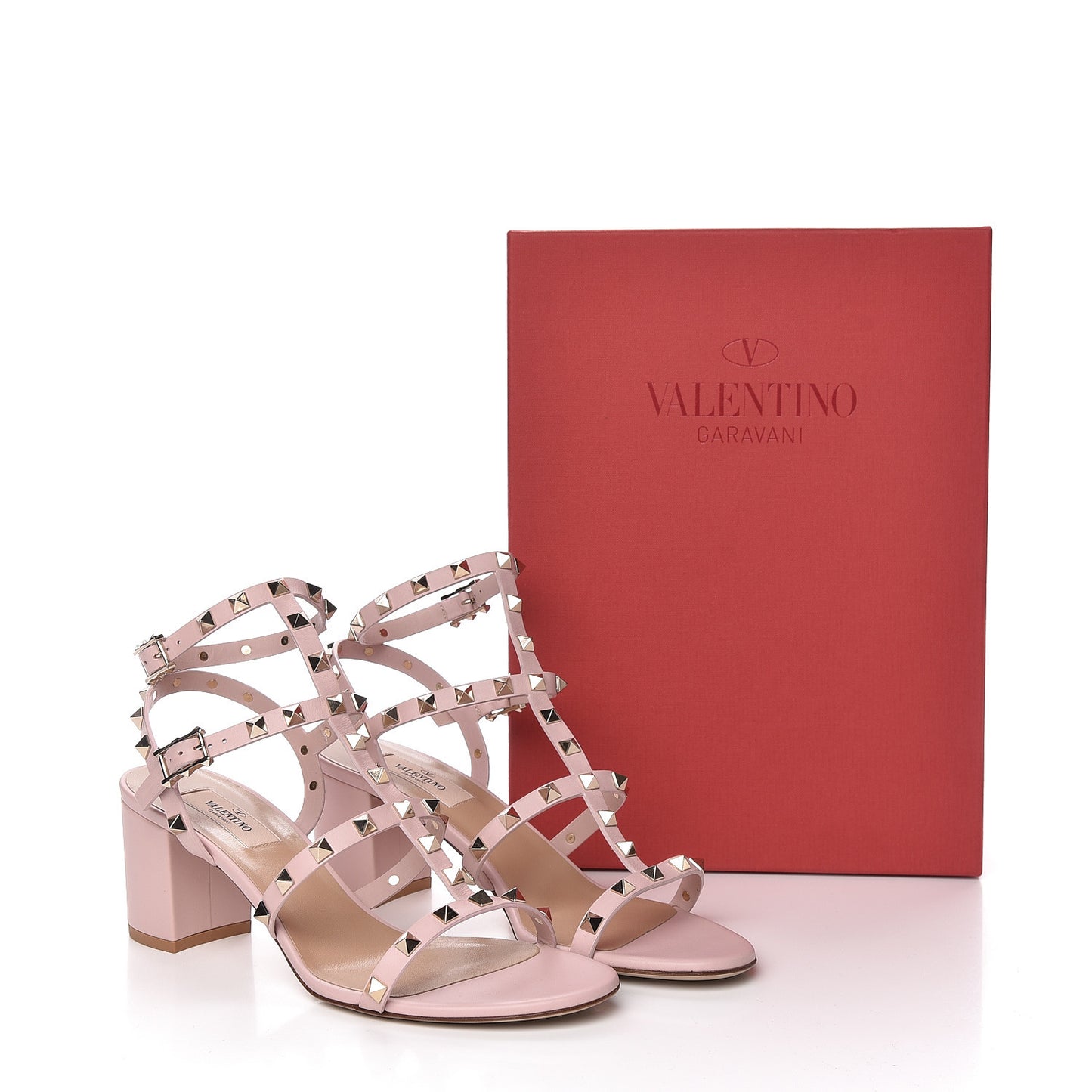 Calfskin Rockstud 60mm City Sandals 40 Water Rose