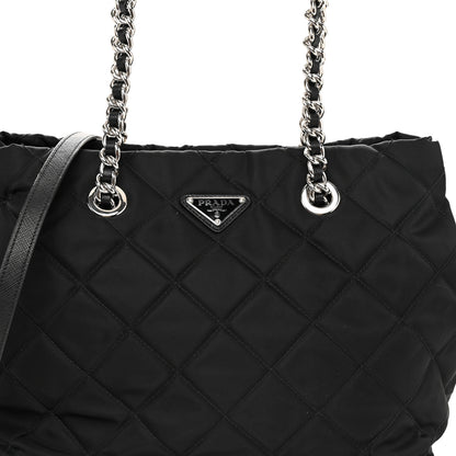 Prada Nylon Tessuto Impuntu Quilted Tote Black 8 of 10