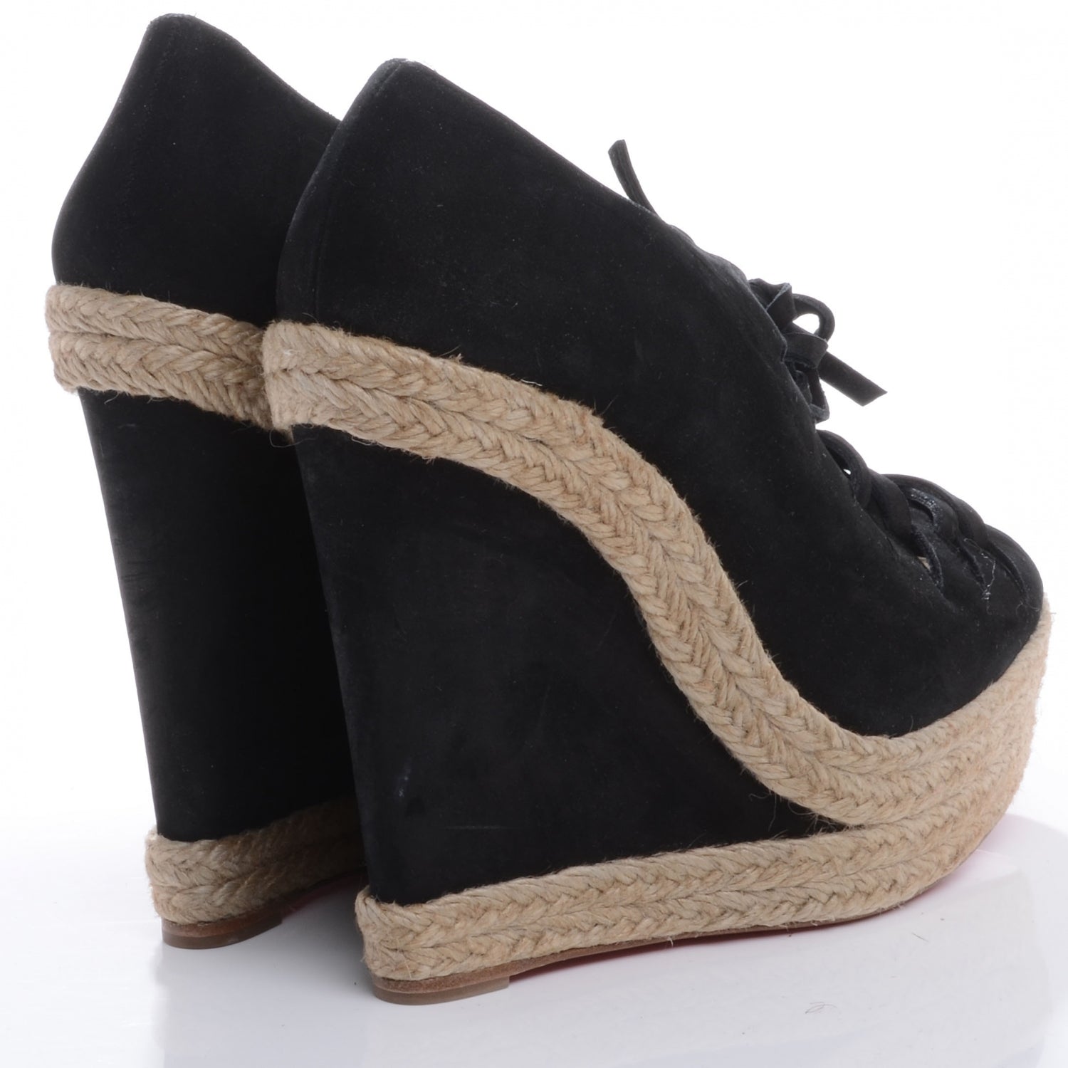 Christian Louboutin Suede Viva Boom 140 Espadrille Booties 39 Black 4 of 8