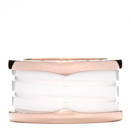 Bulgari 18K Rose Gold White Ceramic B.Zero1 Four-Band Ring 53 6.25 3 of 5