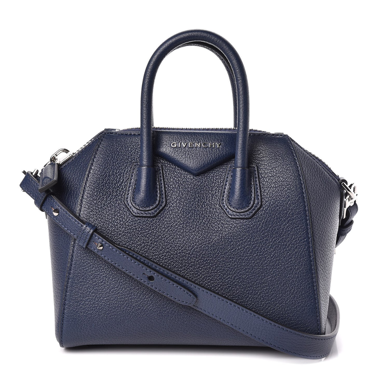Sugar Goatskin Mini Antigona Navy