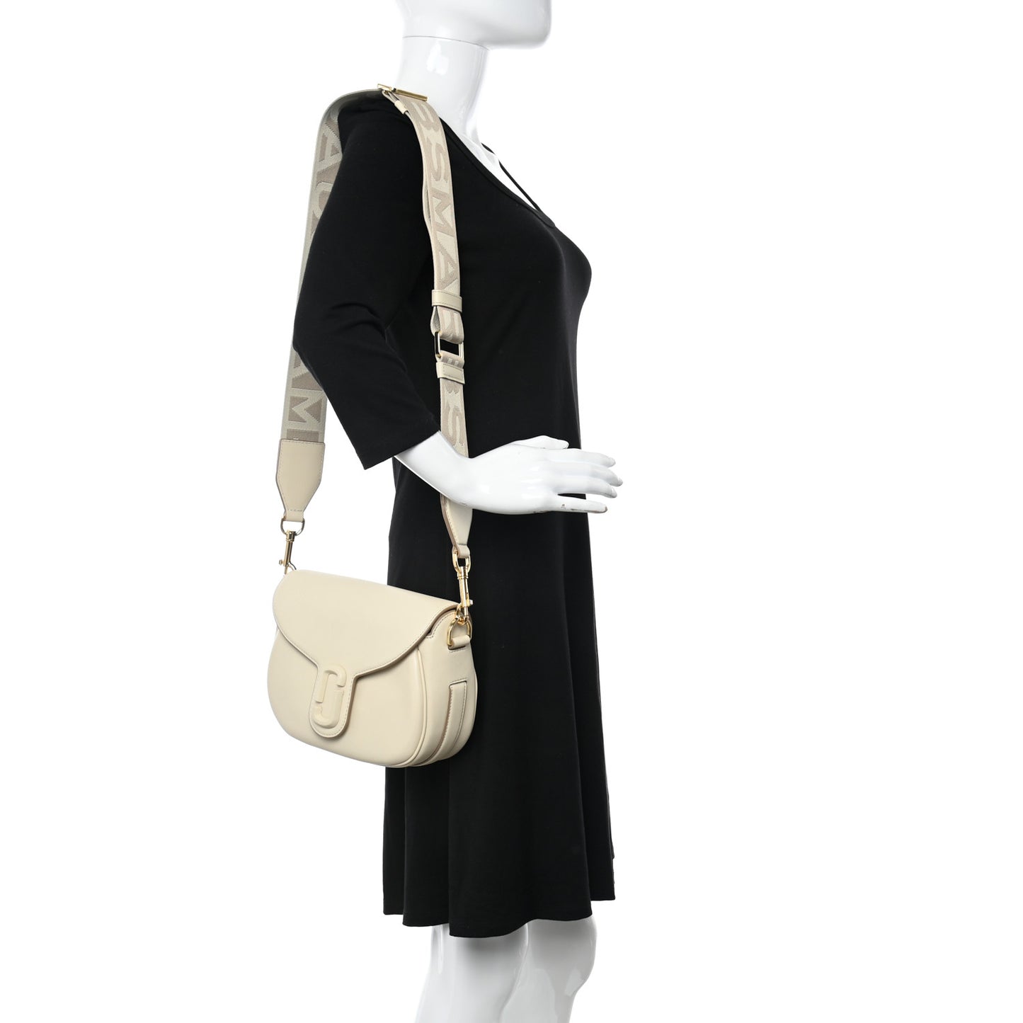 Calfskin Large The Covered J Marc Saddle Bag Cloud White