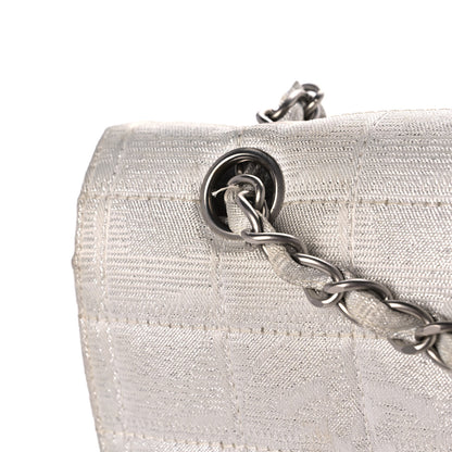 Chanel Metallic Nylon Medium Travel Flap Light Silver 14 of 16