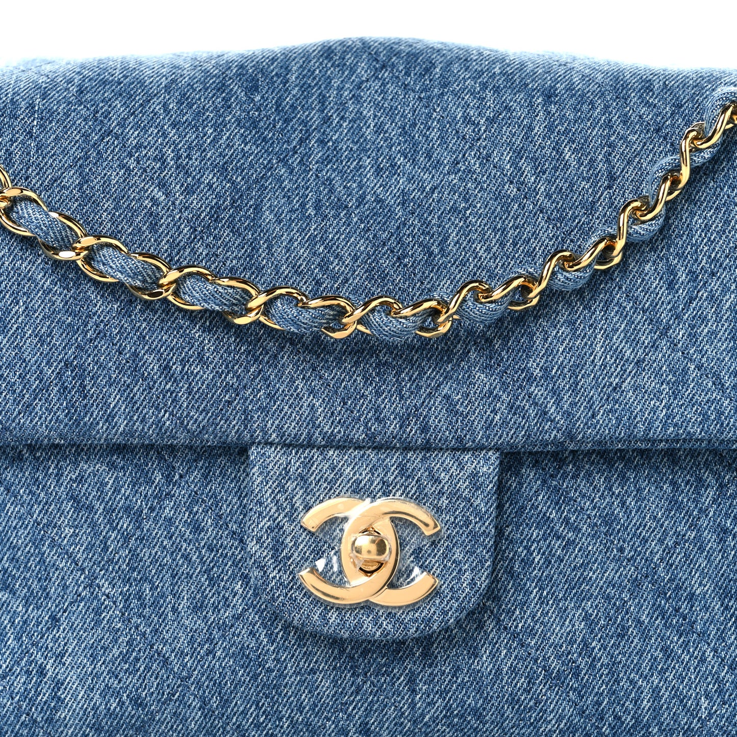 Denim Small Souplissimo Maxi Flap Blue