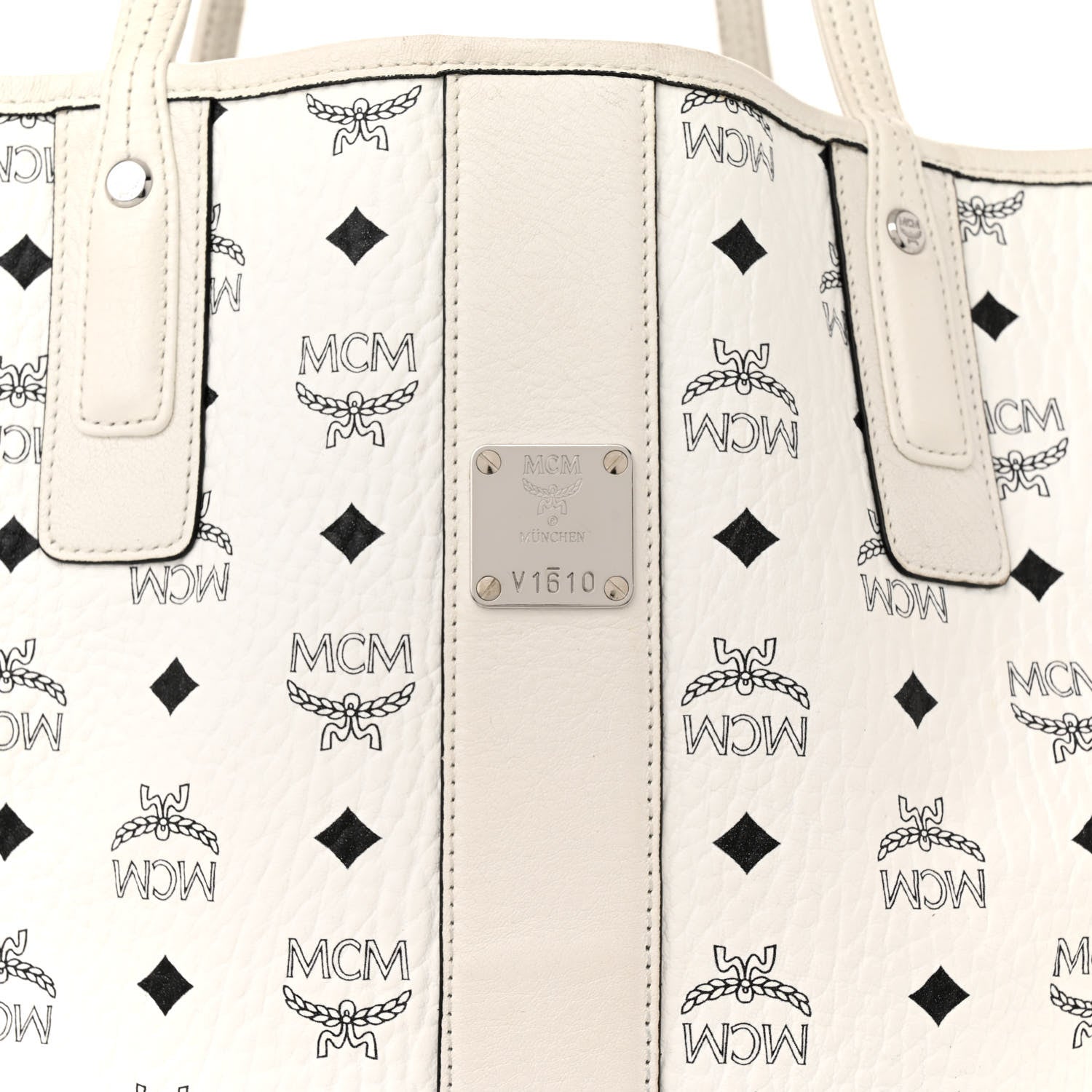 MCM Visetos Large Liz Reversible Shopper Tote White 11 of 20