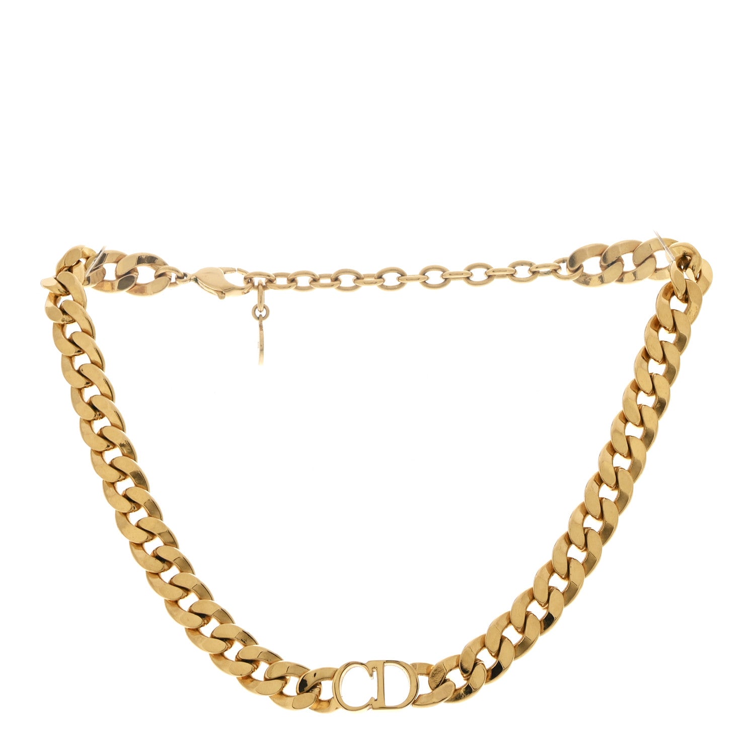 Christian Dior Metal CD Choker Necklace Gold 3 of 7