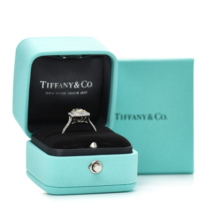 Tiffany Platinum 18K Yellow Gold Yellow Diamond 1.10ct Soleste Cushion Cut Engagement Ring 47 4 5 of 5