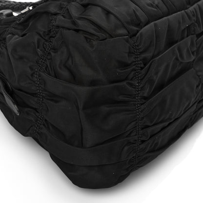Prada Tessuto Nylon Nappa Braided Gaufre Shopping Satchel Black 8 of 9