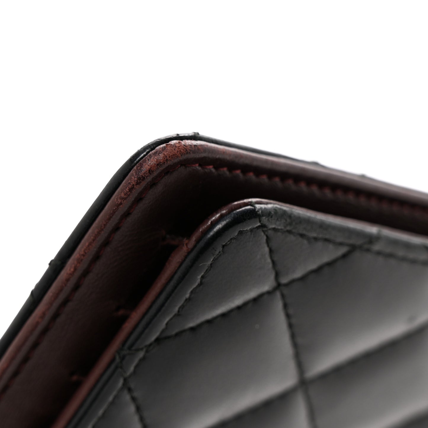 Lambskin Quilted Trendy CC Yen Wallet Black