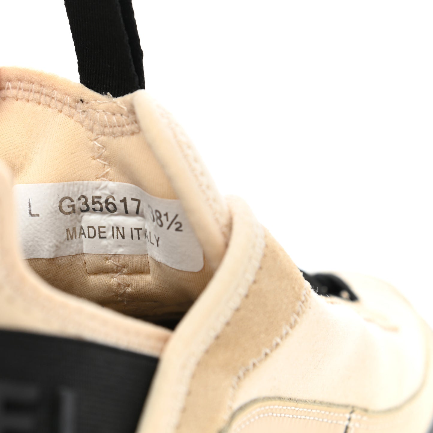 Velvet Calfskin Mixed Fibers CC Sneakers 38.5 Beige