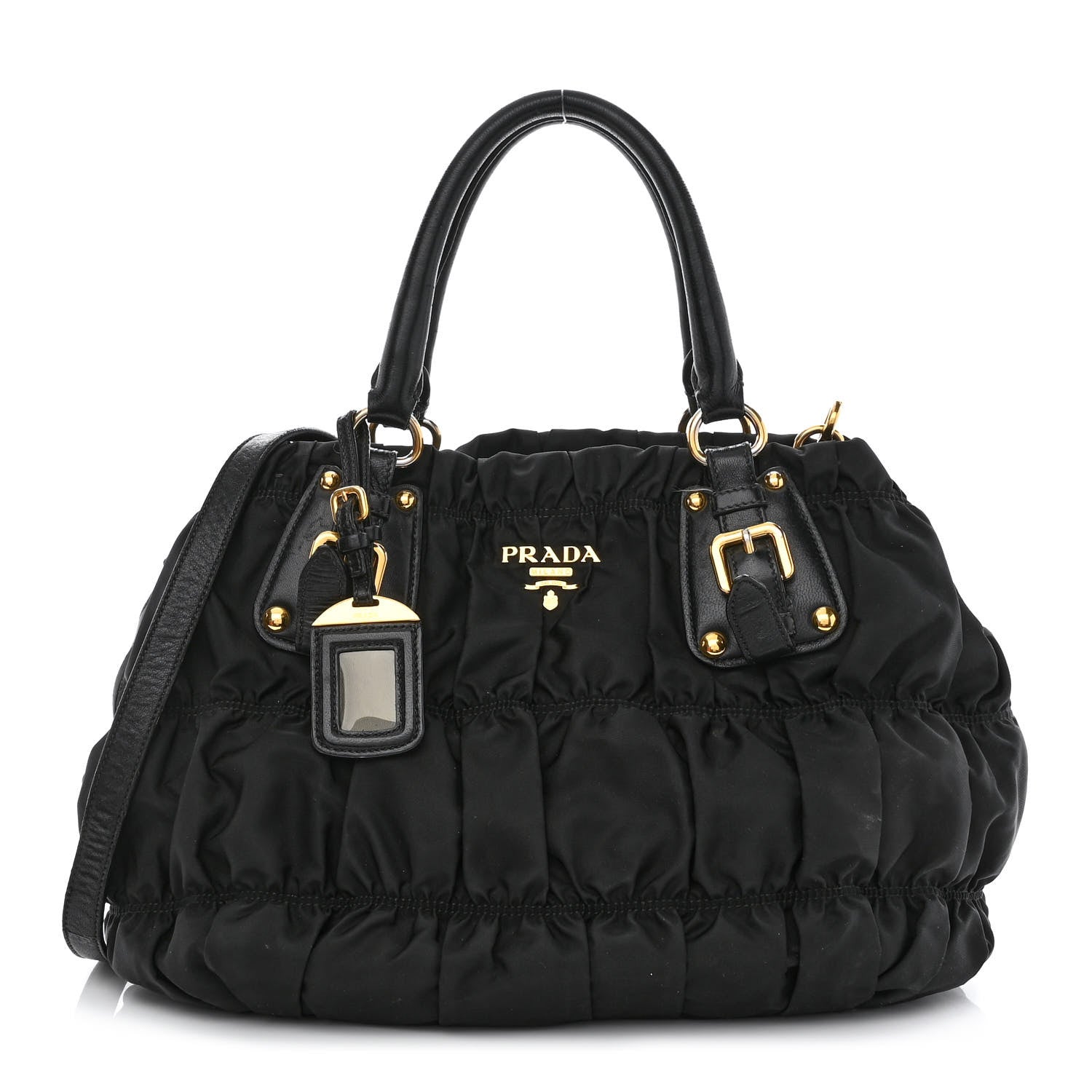 Prada Tessuto Nylon Gaufre Tote Black 1 of 12