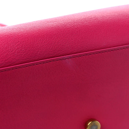 Saint Laurent Calfskin Small Monogram Cabas Fuchsia 15 of 16
