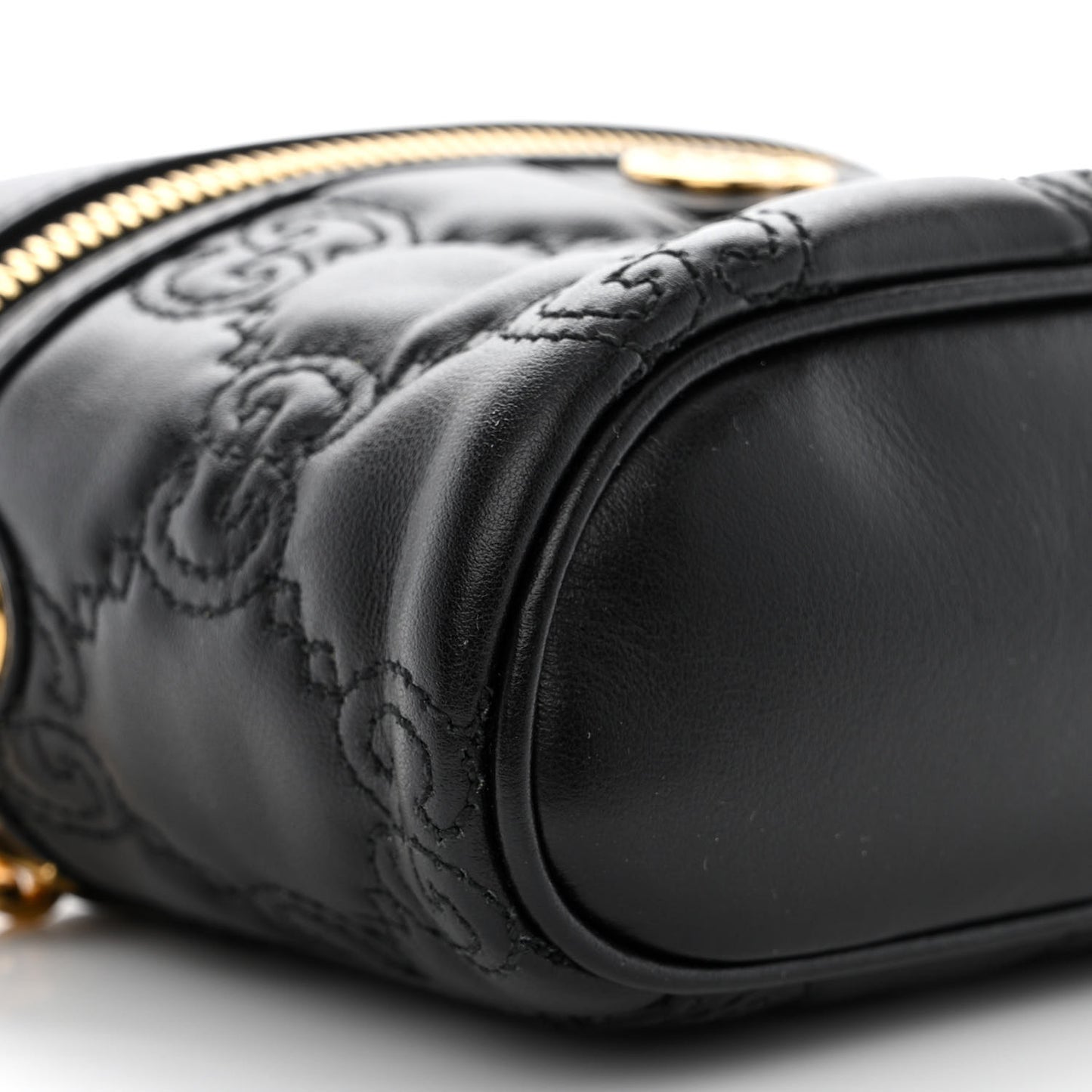 Calfskin GG Matelasse Mini Top Handle Bag Black