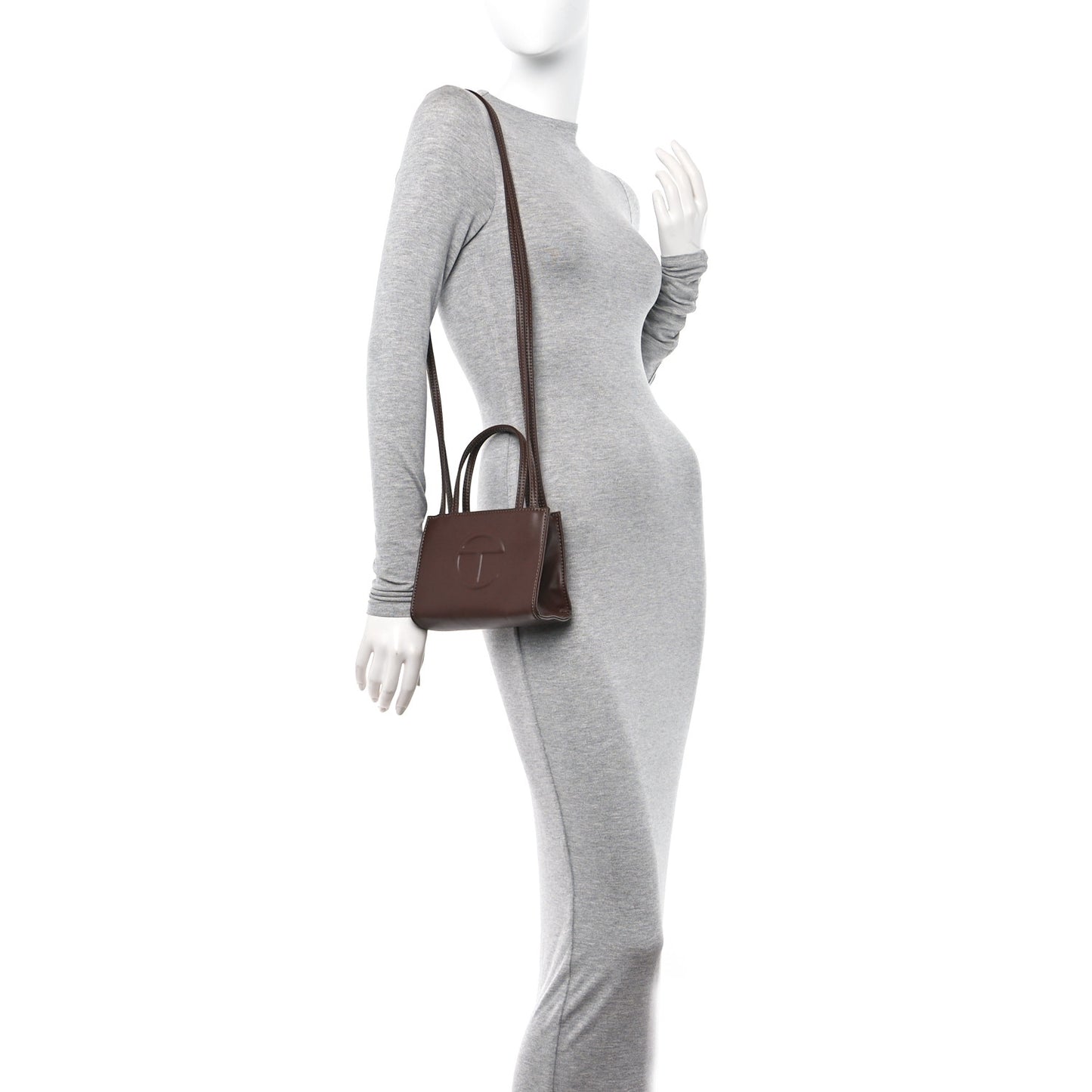 Vegan Leather Small Shopping Bag Chocolate