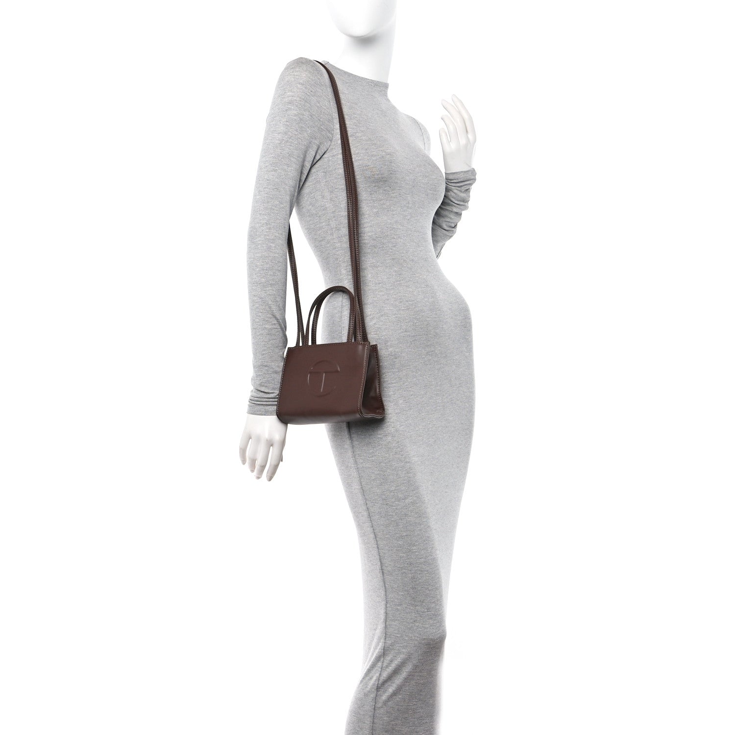 Telfar Vegan Leather Small Shopping Bag Chocolate 2 of 9