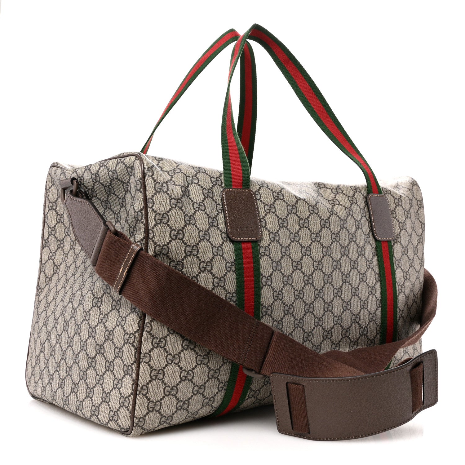 Gucci GG Supreme Monogram Web Medium Duffle Bag Brown 2 of 9