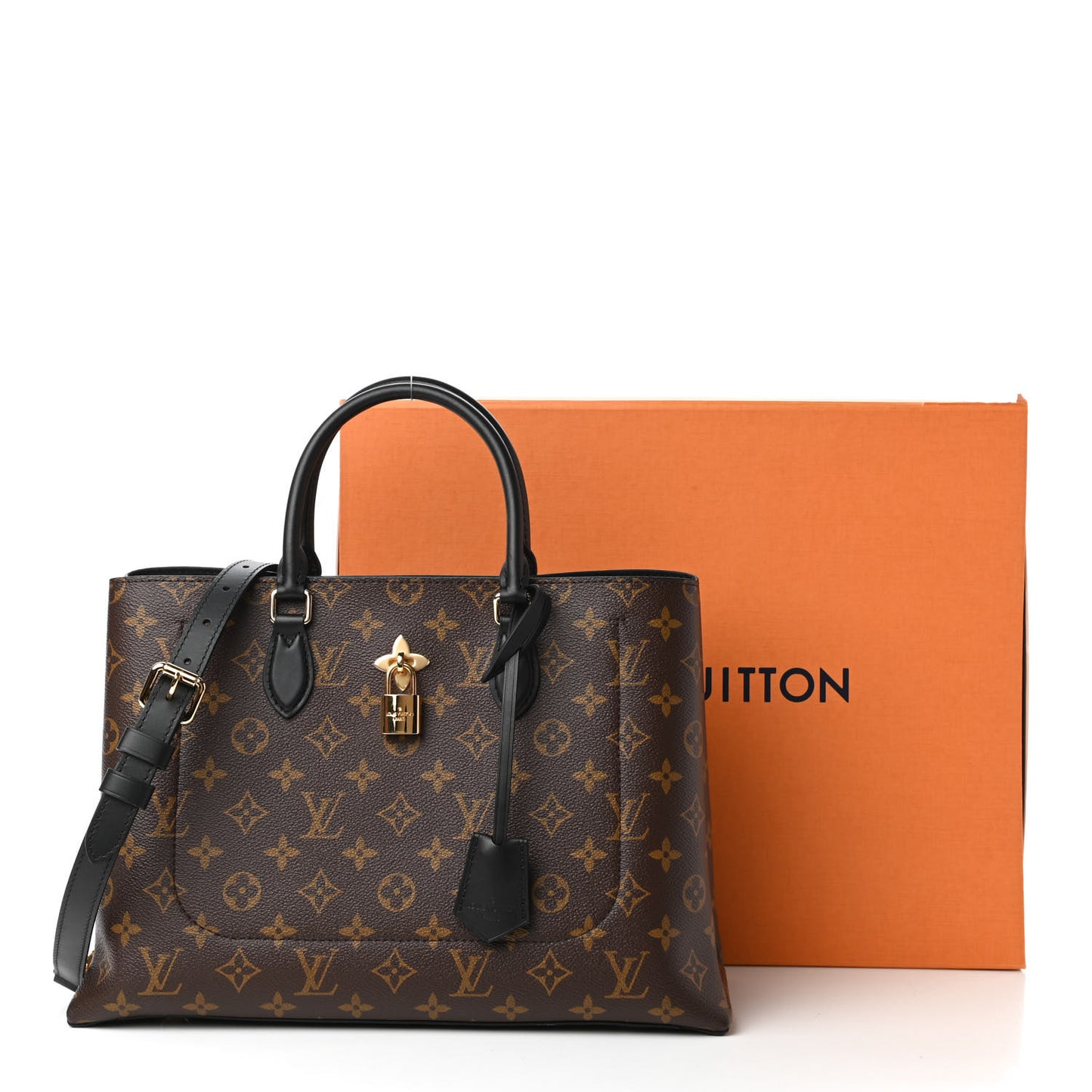 Monogram Flower Tote Black
