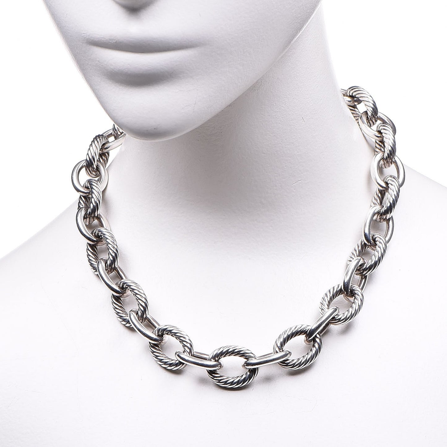 Sterling Silver 16mm Large Oval Link Necklace