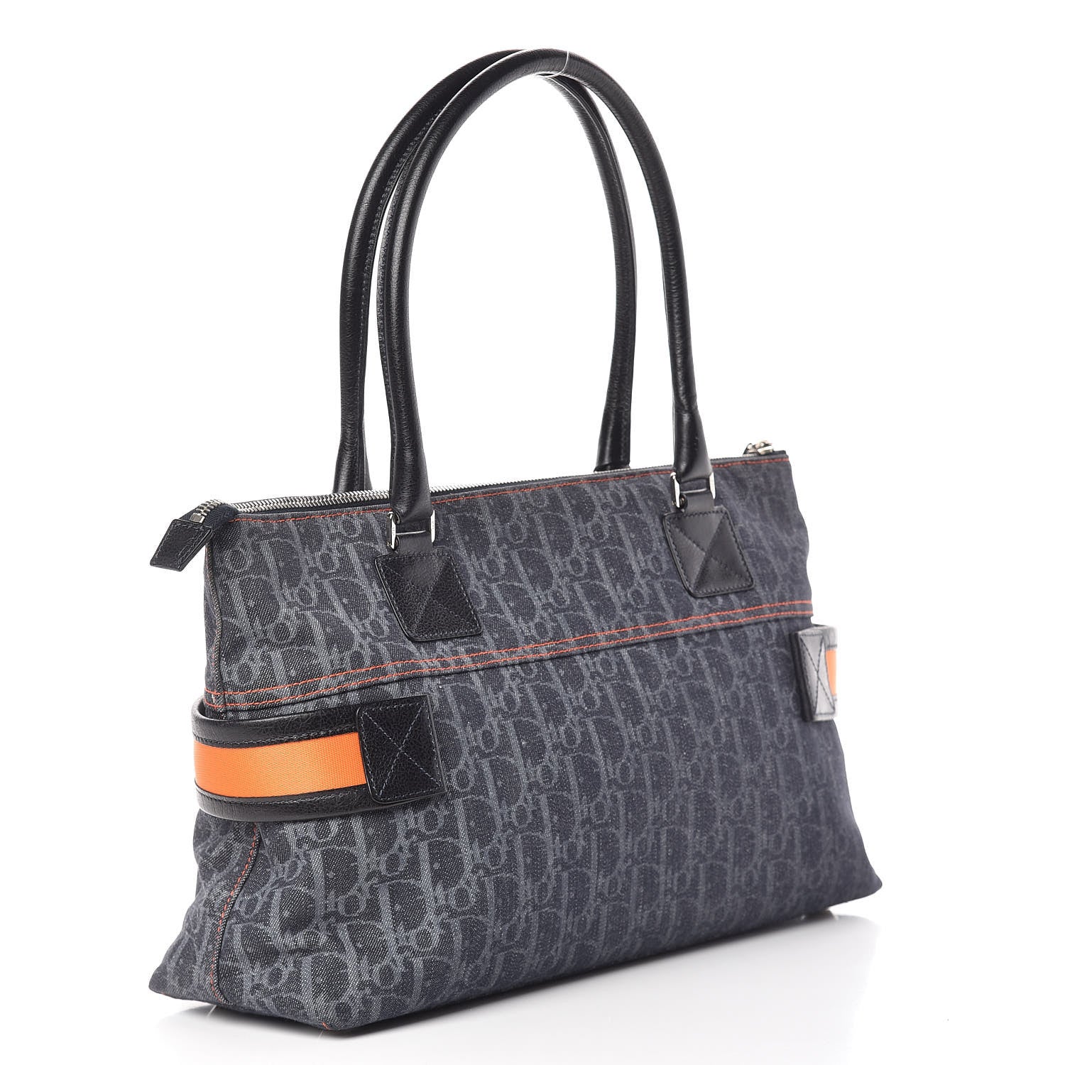 Christian Dior Denim Monogram Flight Tote Blue 3 of 10