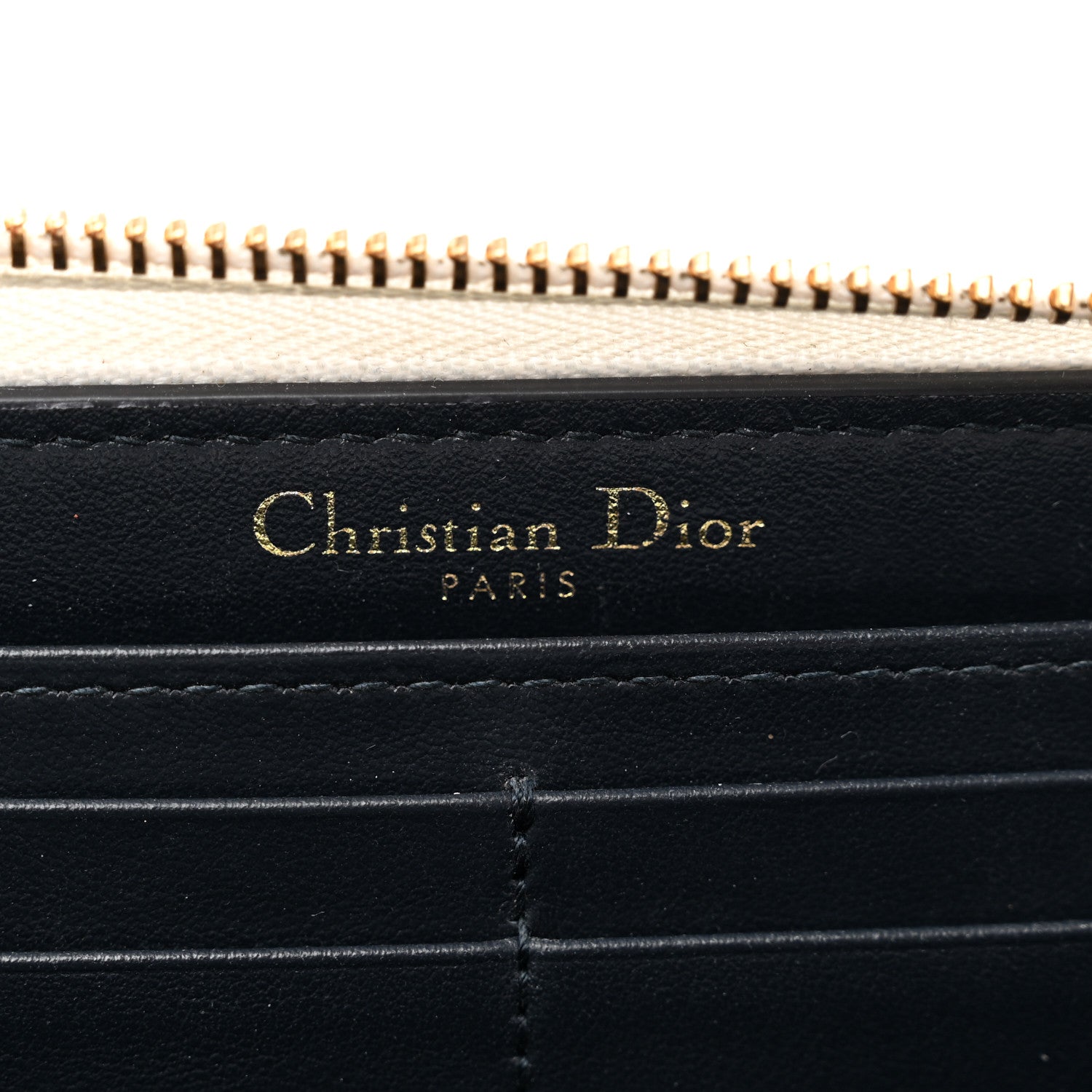 Christian Dior Calfskin Vibe Zip Wallet Blue White 6 of 7