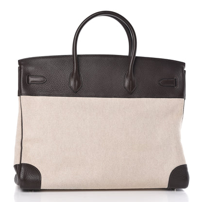 Hermes Toile Togo Birkin 40 Chocolate 3 of 37
