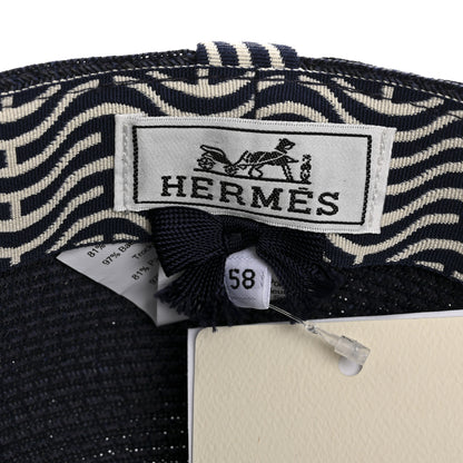 Hermes Paper Emma Cap 58 Marine Ecru 8 of 8