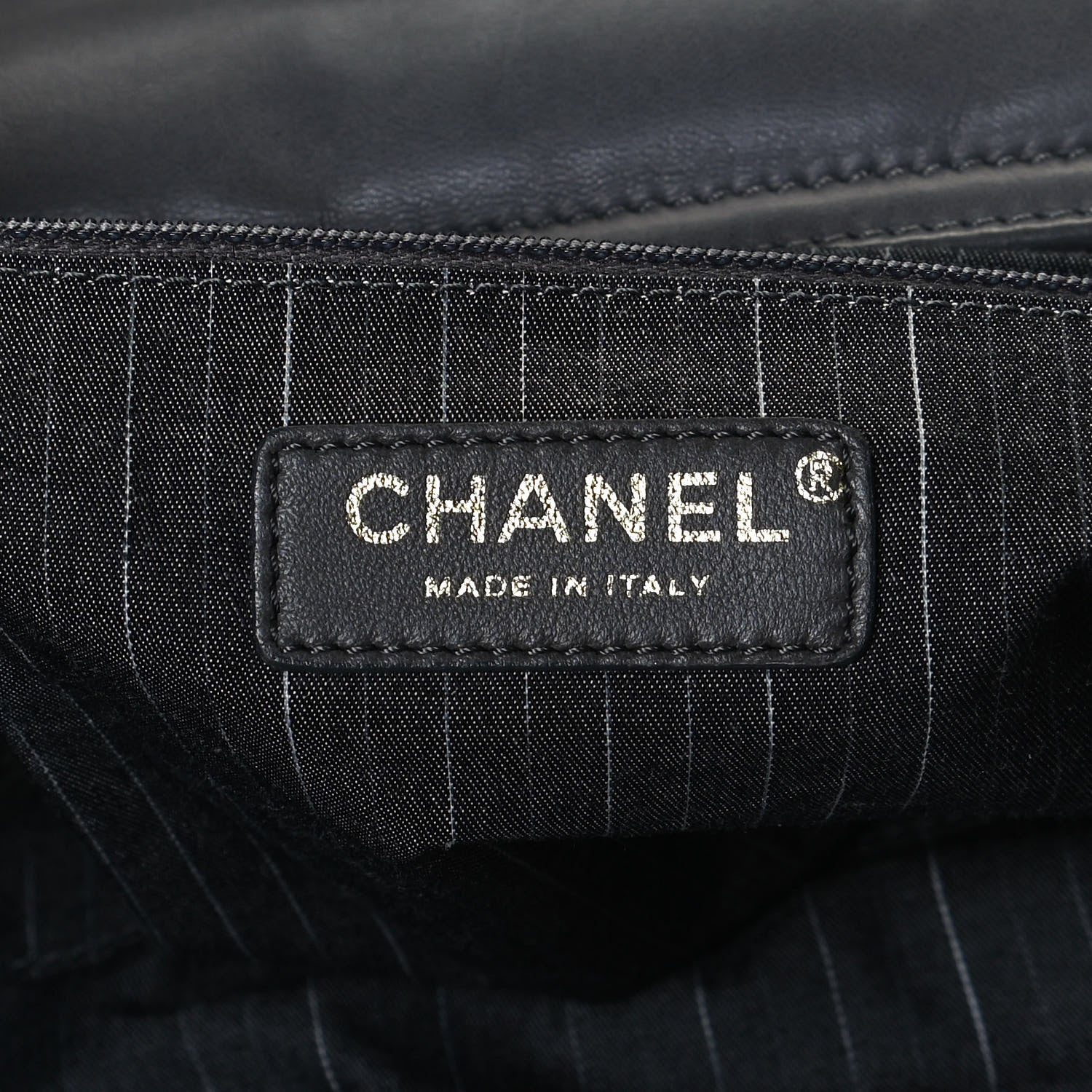 Chanel Glazed Calfskin Lambskin Quilted Portobello Tote Black Grey 6 of 11