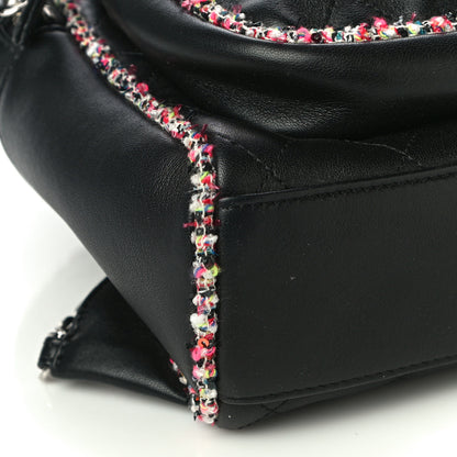 Chanel Lambskin Tweed Quilted Elegant Trim Backpack Black 8 of 9