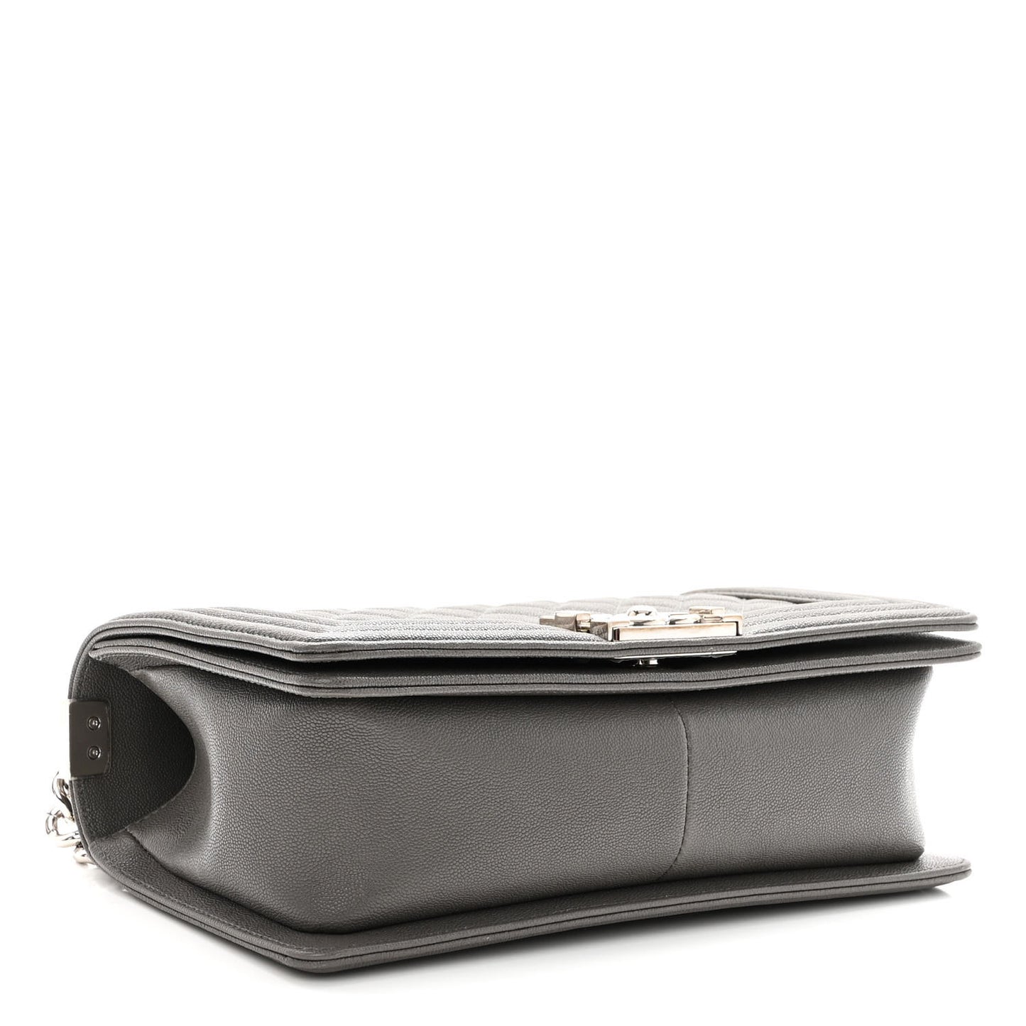 Caviar Quilted Medium Boy Flap Grey