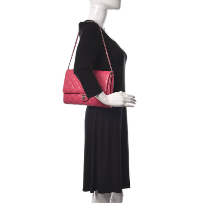 Chanel Lambskin Quilted Clutch With Chain Flap Pink 2 of 18