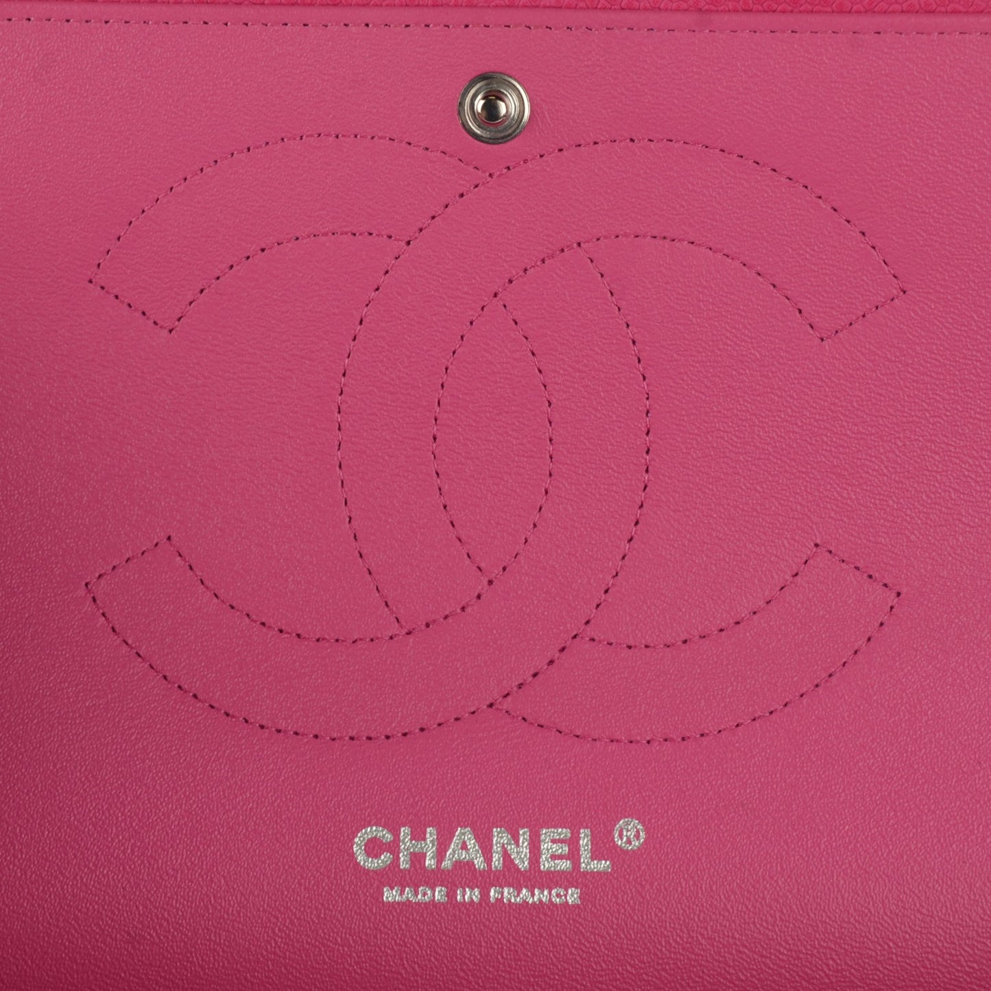 Iridescent Caviar Quilted Jumbo Double Flap Pink