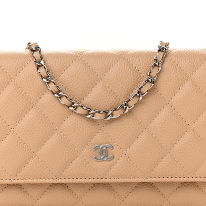 Chanel Caviar Quilted Wallet On Chain WOC Beige 9 of 12