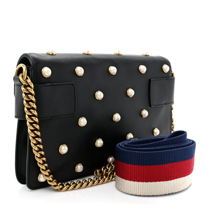 Gucci Nappa Pearl Studded Mini Queen Margaret Broadway Shoulder Bag Black 3 of 12