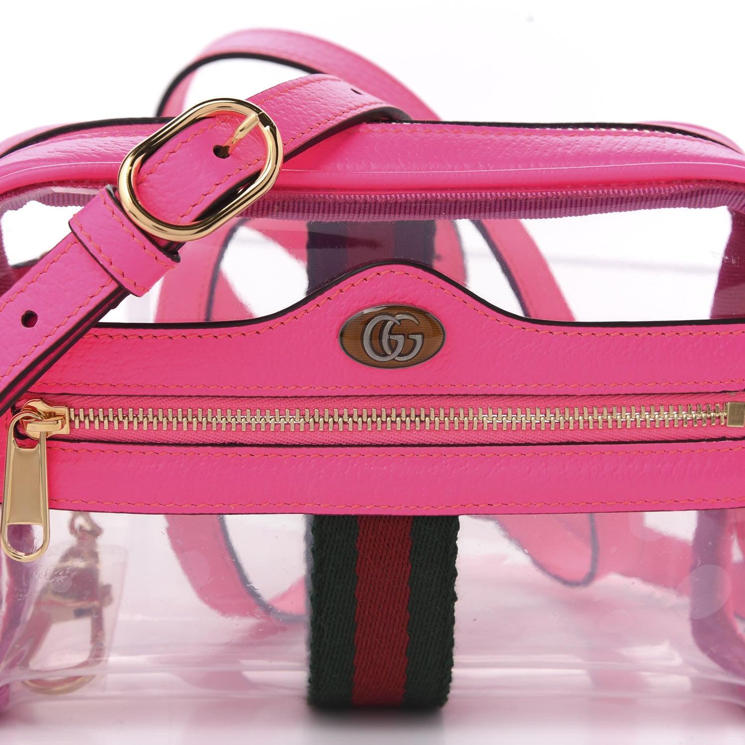 Gucci Vinyl Web Mini Ophidia Transparent Shoulder Bag Fluorescent Fuchsia 9 of 9