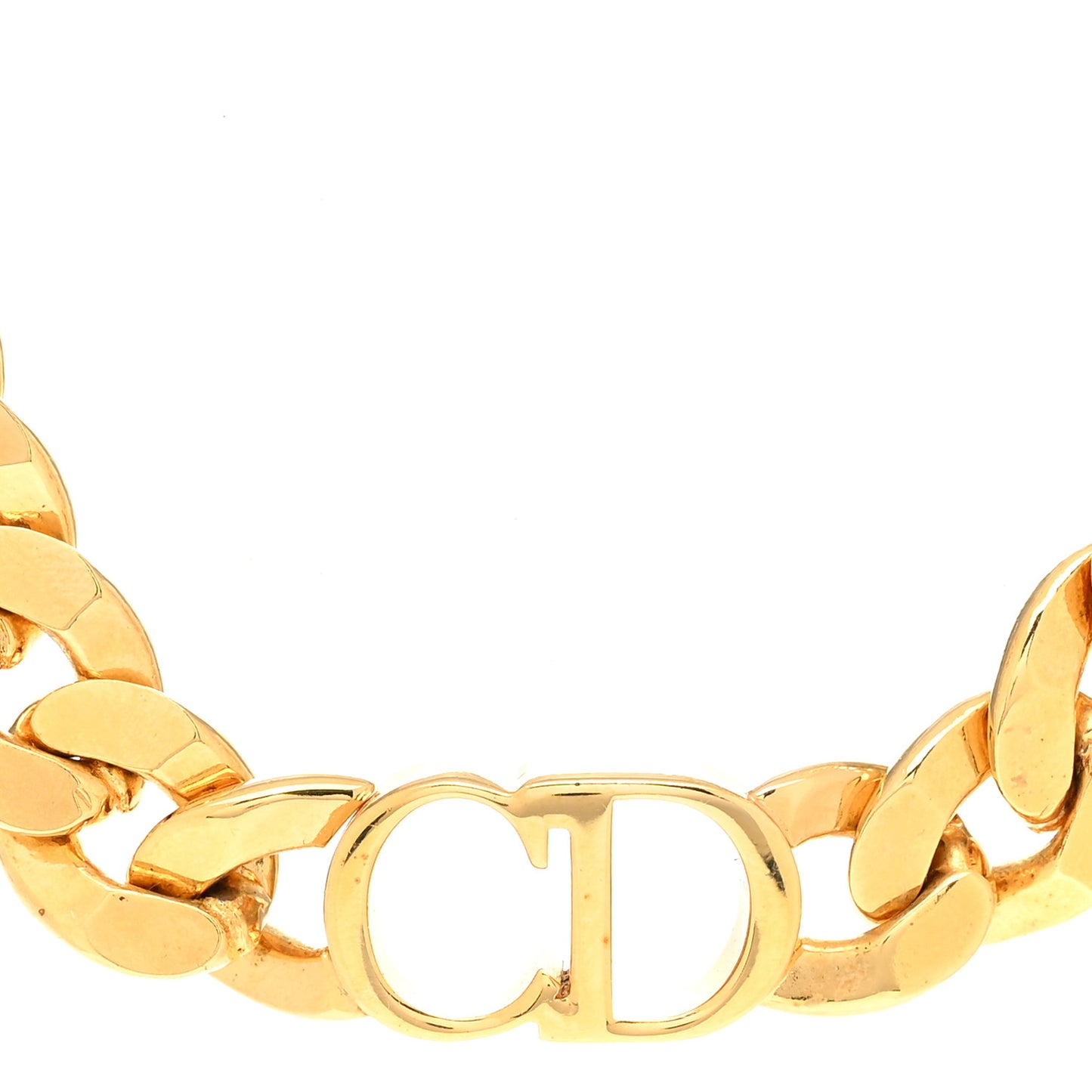 Metal CD Choker Necklace Gold