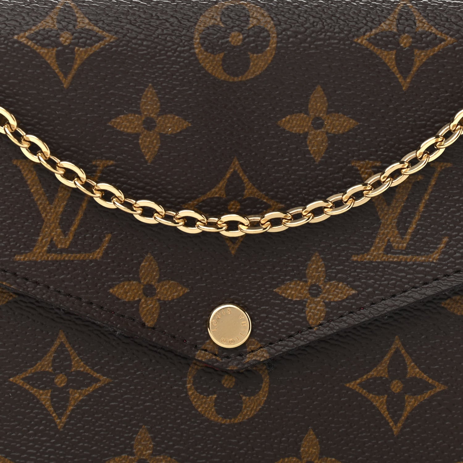 Louis Vuitton Monogram Pochette Felicie Chain Wallet Fuchsia 9 of 14