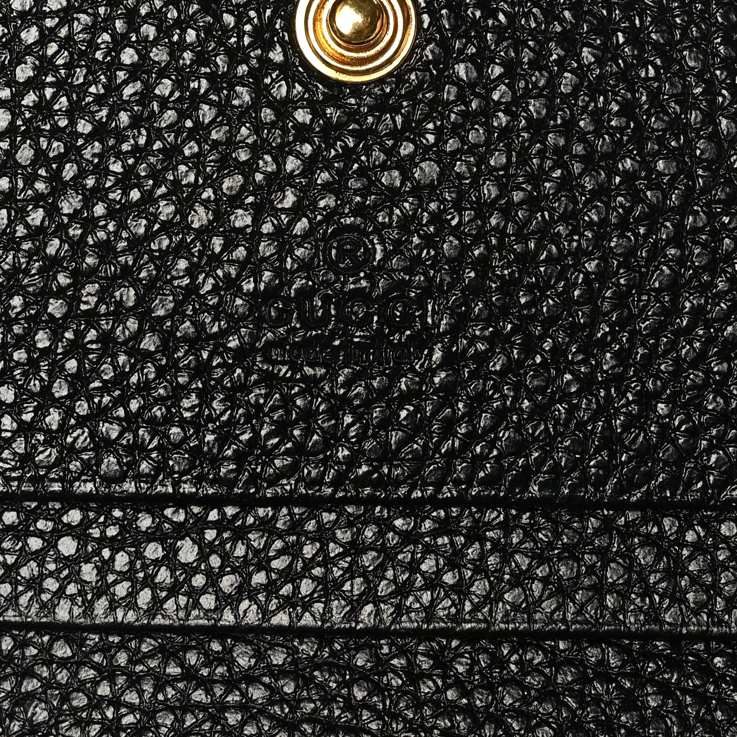 Gucci Grainy Calfskin Zumi Chain Card Case Wallet Black 6 of 8