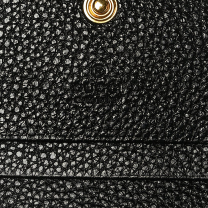 Gucci Grainy Calfskin Zumi Chain Card Case Wallet Black 6 of 8