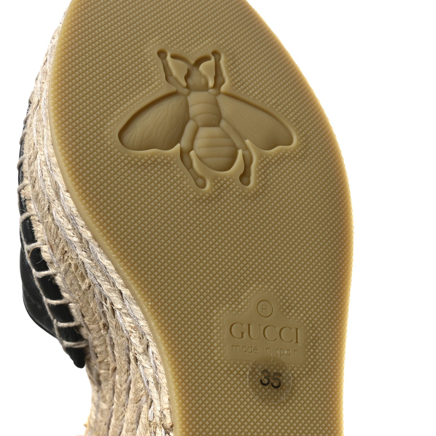 Nappa Matelasse GG Marmont Ankle Wrap Platform 35/120mm Espadrille Wedges 35 Black