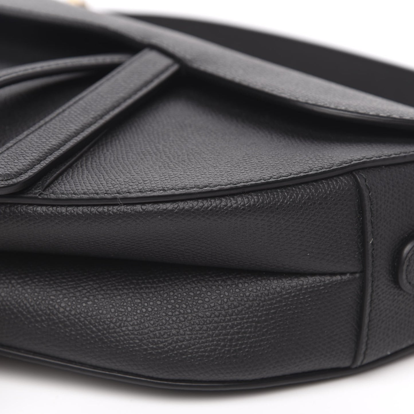 Grained Calfskin Saddle Bag Black