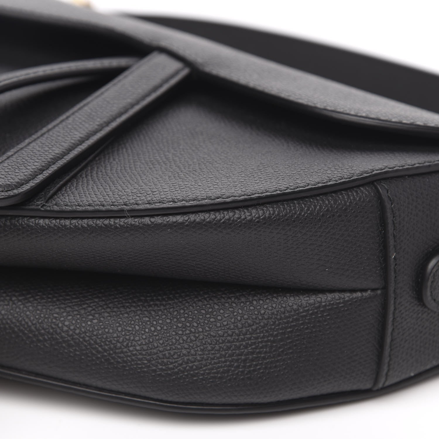 Christian Dior Grained Calfskin Saddle Bag Black 8 of 9