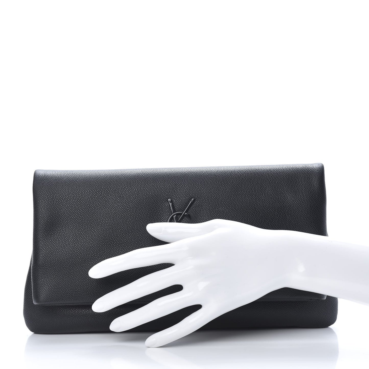Grain De Poudre West Hollywood Monogram Fold Over Clutch Black